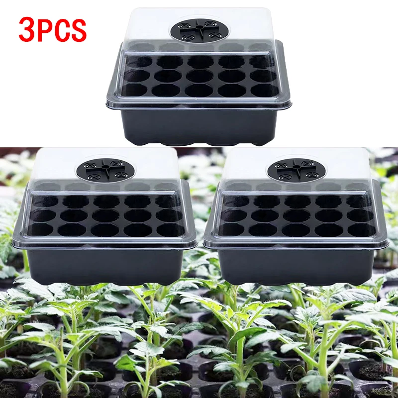 

3pack/Hydroponic Seed cultivation Tray Kit Plant reproduction Growth incubator Box perforated breathable seeding pots