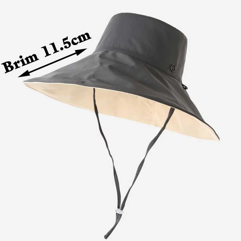 

Summer Reversible Wide Brim Sun Hat for Girls Women Outdoor Beach Floppy Fisherman Cap Ladies Casual Polyester UFP50+ Bucket Hat