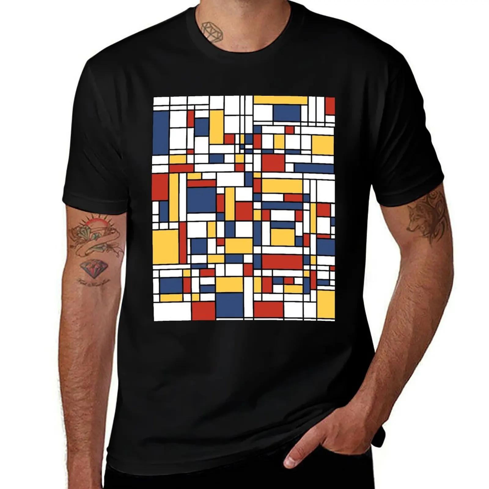 Футболка с рисунком Mondrian De Stijl футболки аниме уличная одежда в стиле хиппи