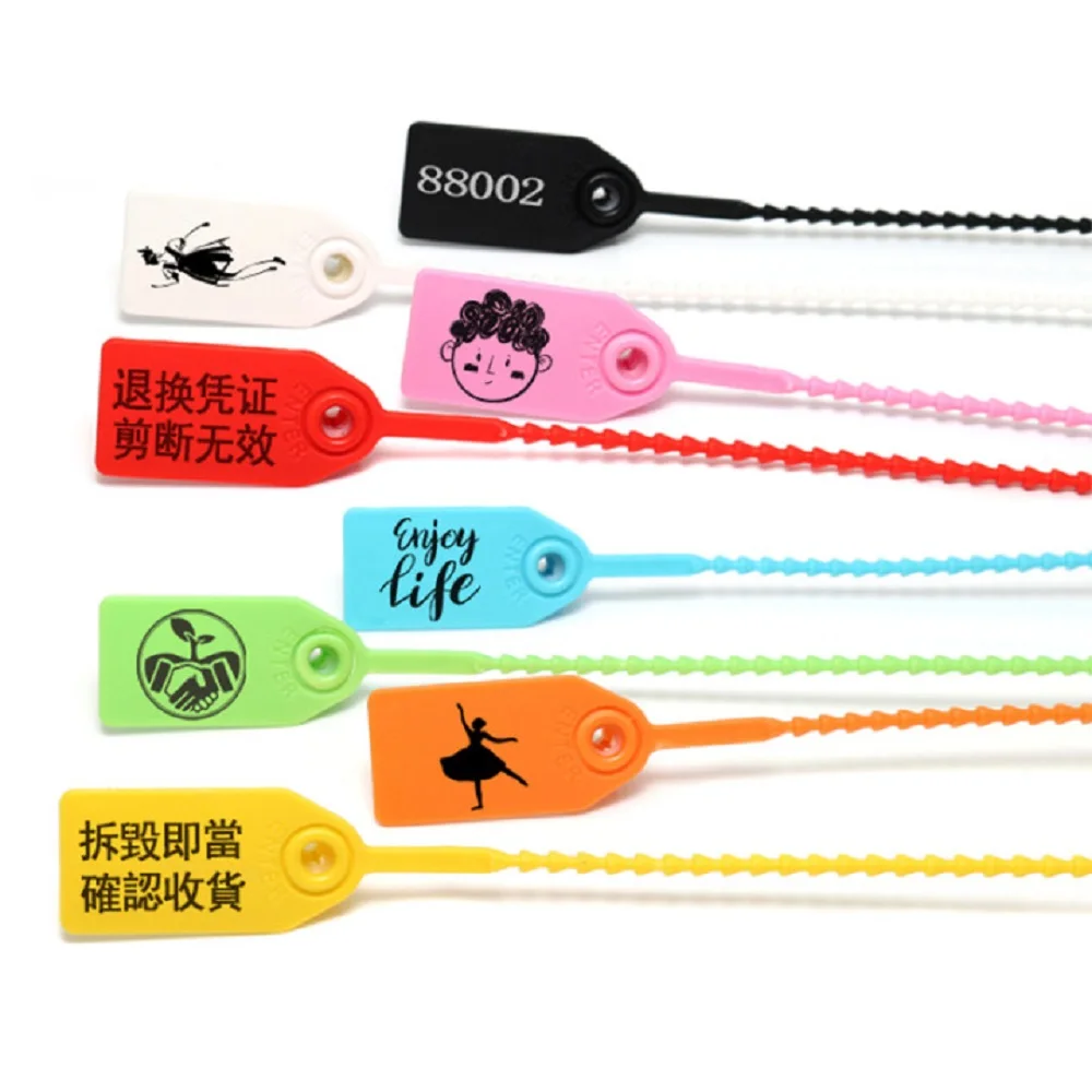 100PCS anti-theft container seal disposable plastic seal self-locking cable tie can be customized.