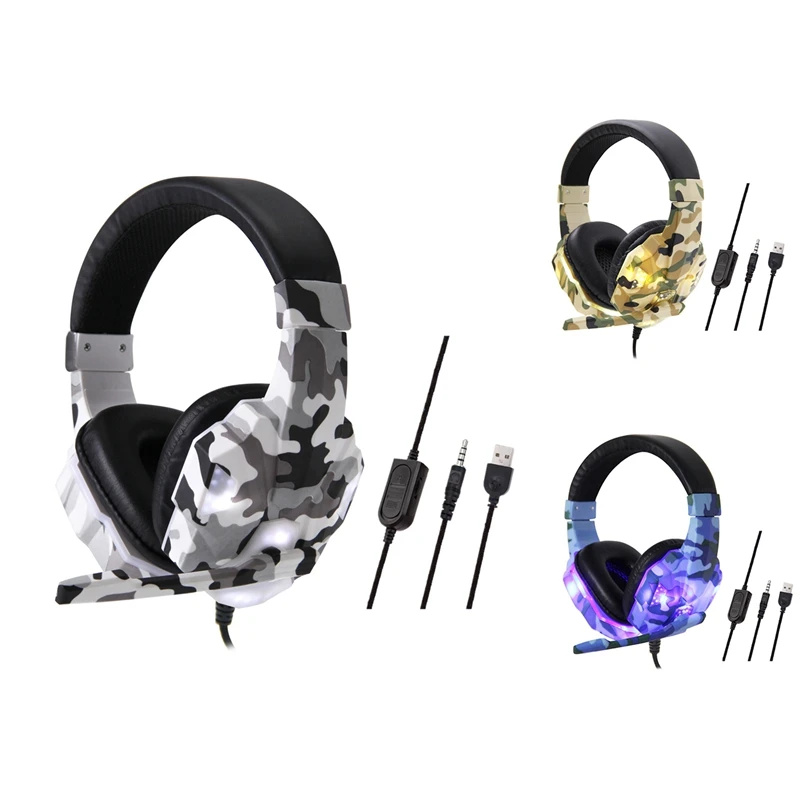 

Wired Gaming Headset Led Light Headset For PS4 Switch Computer PC Bass Stereo Headphones With Microphone