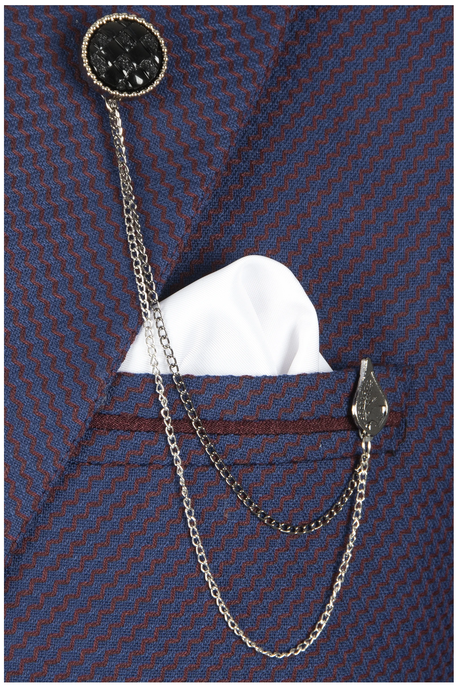 

DeepSEA Square Pattern Stone Detail Men 'S Jacket/Cepken Accessory 2301024