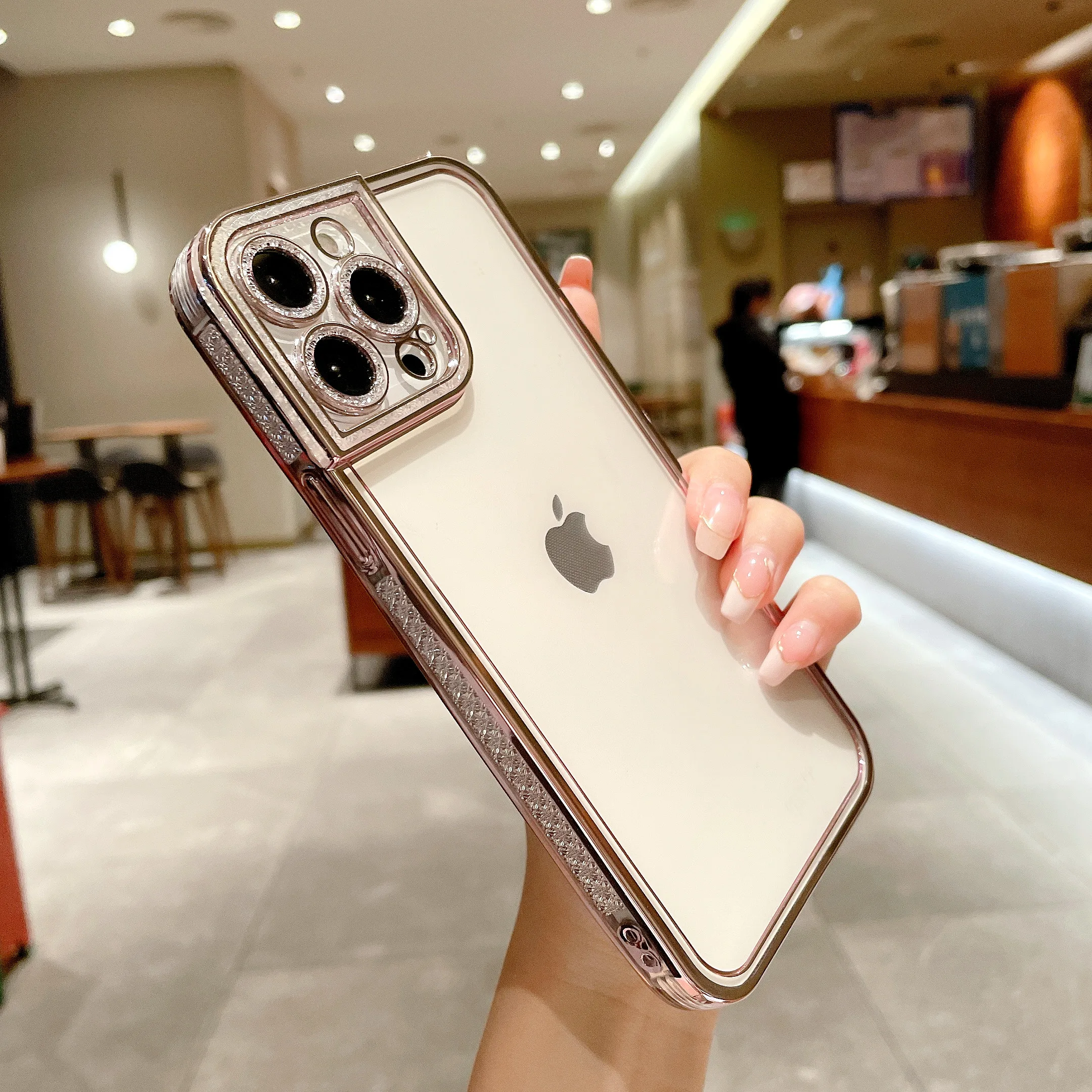

For IPhone 12 13 11 Pro Max XR X XS Max 7 8 Plus Luxury Diamond 6d Gold Plated Phone Case Soft TPU Case Phone Back Cover Bumper