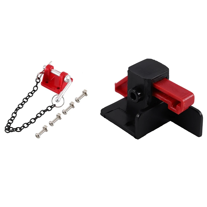

2 Set RC Car Part: 1 Pcs Easy Start Trigger Power Switch & 1 Set RC Car Metal Tow Shackle Trailer Hook