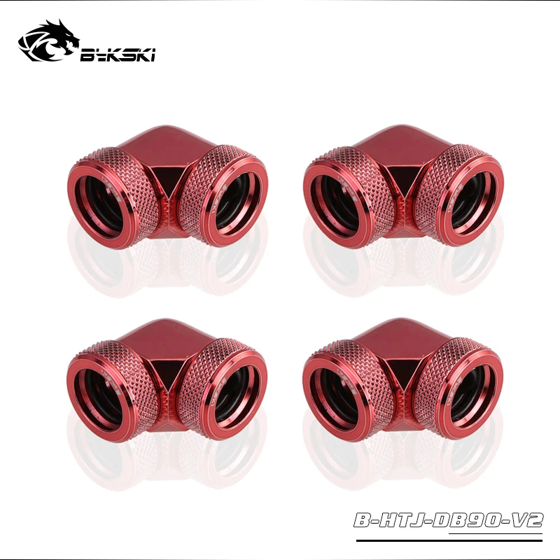 BYKSKI B-HTJ-DB90-V2 Латунные фитинги 90 градусов для жесткой трубки 14 мм (4 шт.)