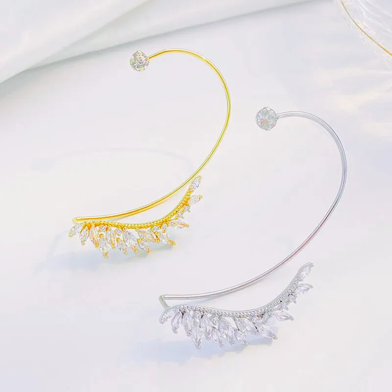 Новые роскошные циркониевые серьги с крыльями ангела модные вечерние Ги-клипсы