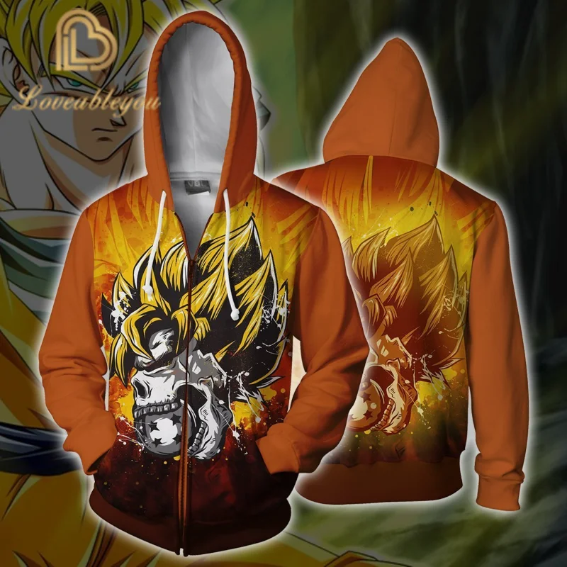 

Japanese Anime Dragon Ball Goku 3D Jacket Men Women Harajuku Hip Hop New Style Coat Casual Zipper Sweatshirt