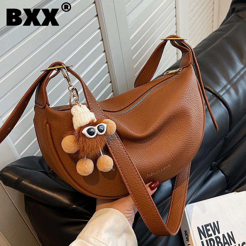 

[BXX] Crossbody Soft Leather Shoulder Bag For Women's 2023 New Fashion Versatile Portable Trendy Female Portable Handbag 8AB734