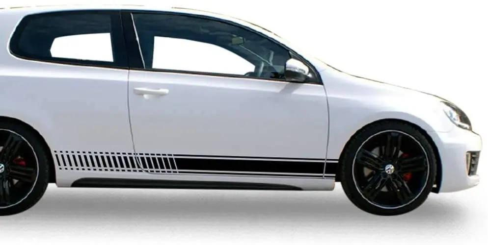 

Bubbles Designs 2X Decal Sticker Vinyl Side Racing Stripes Compatible with Volkswagen VW Golf Mk2,Mk3,Mk4,Mk5,Mk6 and Mk7
