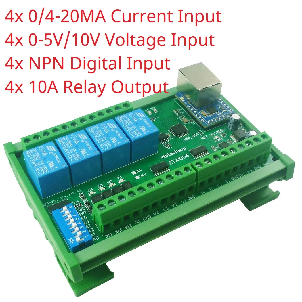 Ethernet удаленный модуль ввода-вывода Eletechsup 4/8/16 каналов