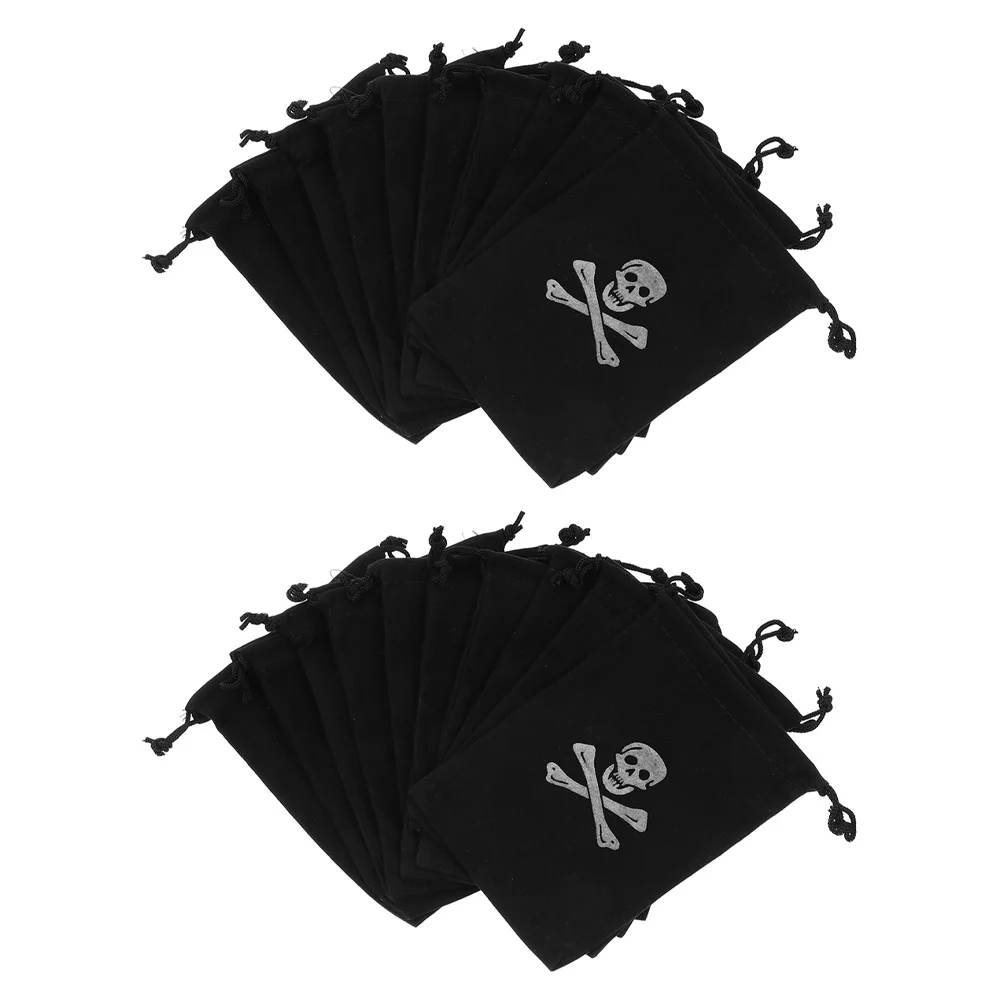 

20 Pcs Pirate Drawstring Bag Small Halloween Bags Jewelry Gift Polyester Cookie Creative