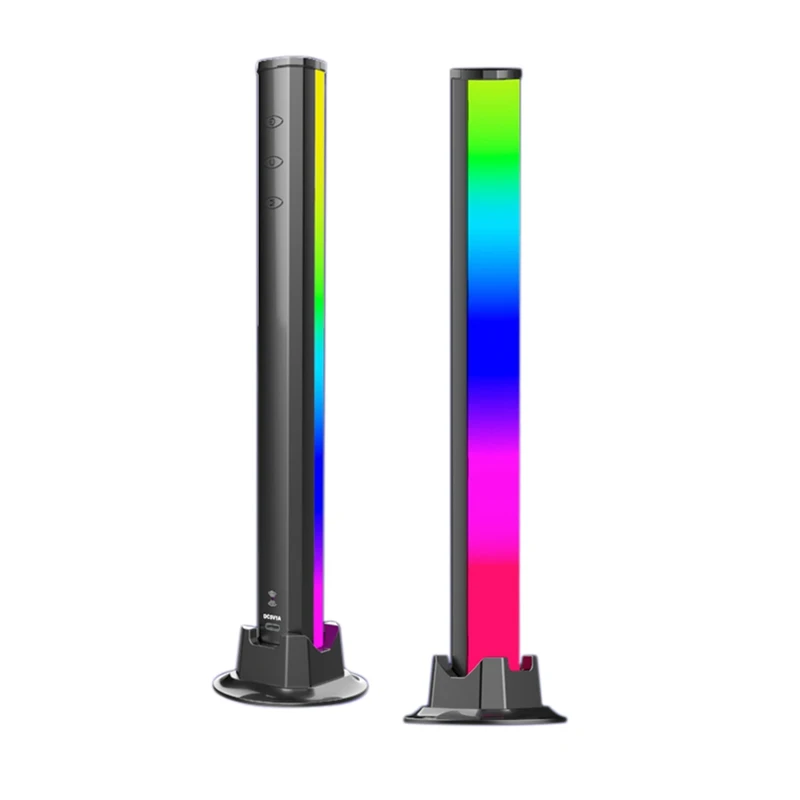 

2Pcs with APP RGB Ambient Light Desk Pickup Rhythm Light Voice Activated Atmosphere Light Sync with Music
