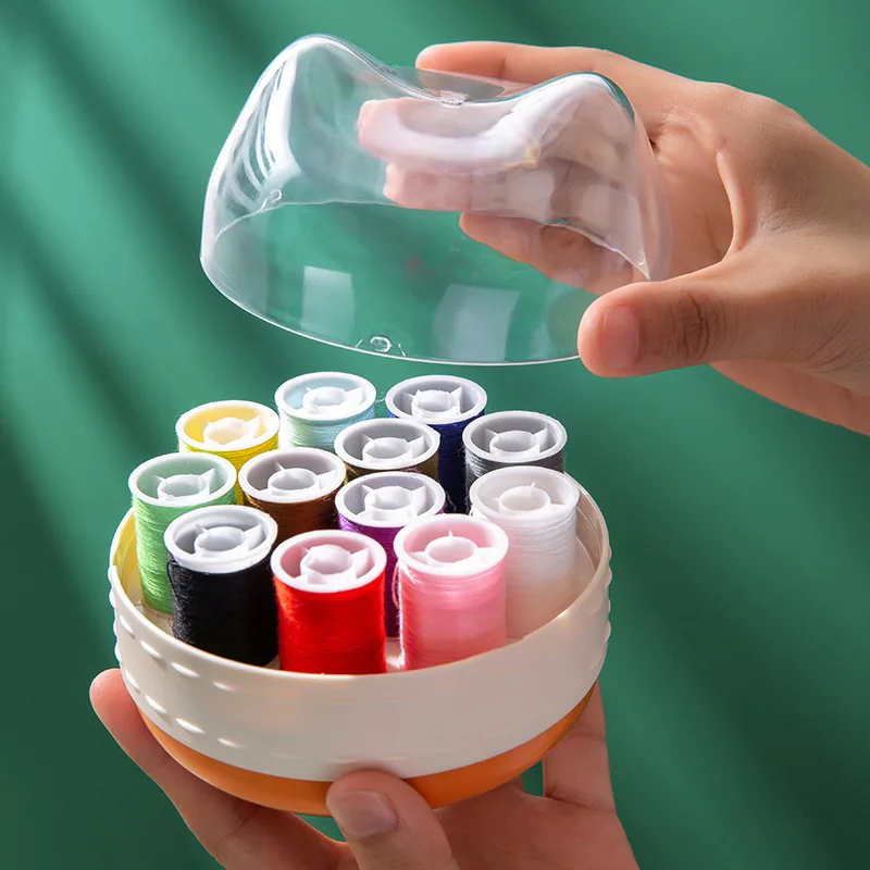 

Бытовая коробка для шитья, мультяшная Удобная коробка для хранения Швейных игл, маленький швейный набор для общежития