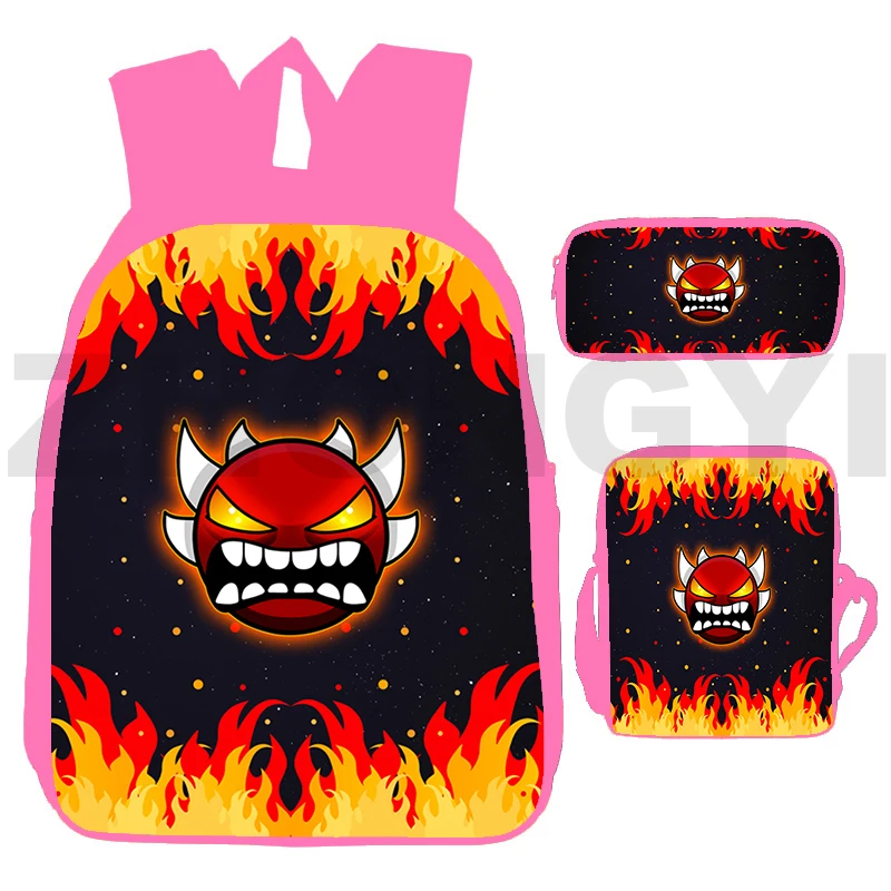 Модные женские рюкзаки с геометрическим рисунком злого героя милые школьные