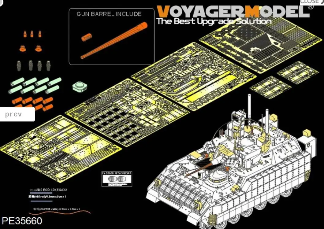 

Voyager 1/35 PE35660 US Army M2A3 BRADLEY w/BUSK III IFV Basic Detailing Set