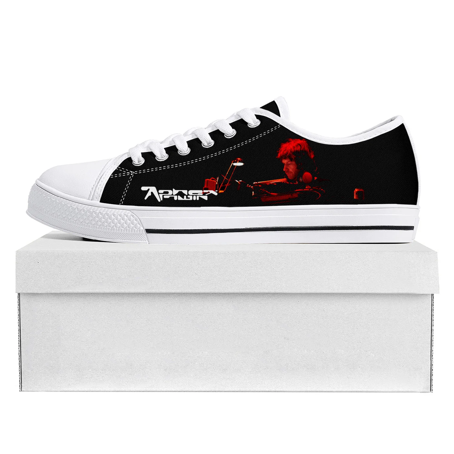 

Aphex Twin Electronic Music DJ Mixer Low Top High Quality Sneakers Mens Womens Teenager Canvas Sneaker Couple Shoes Custom Shoe