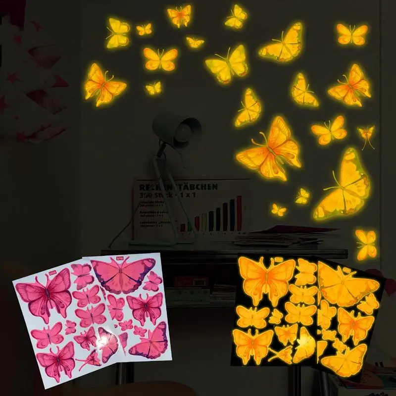 

Butterfly Wall Art Stickers Glow In The Dark Stickers For Wall Decor Wall Art Butterfly Stickers For Living Room Butterfly Decor