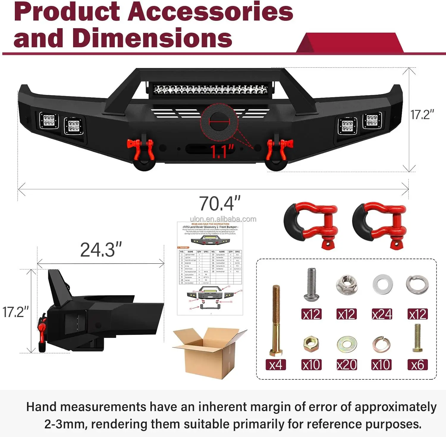 Заводская цена Внедорожный передний бампер подходит для Land Rover Discovery 2 Rock Crawler