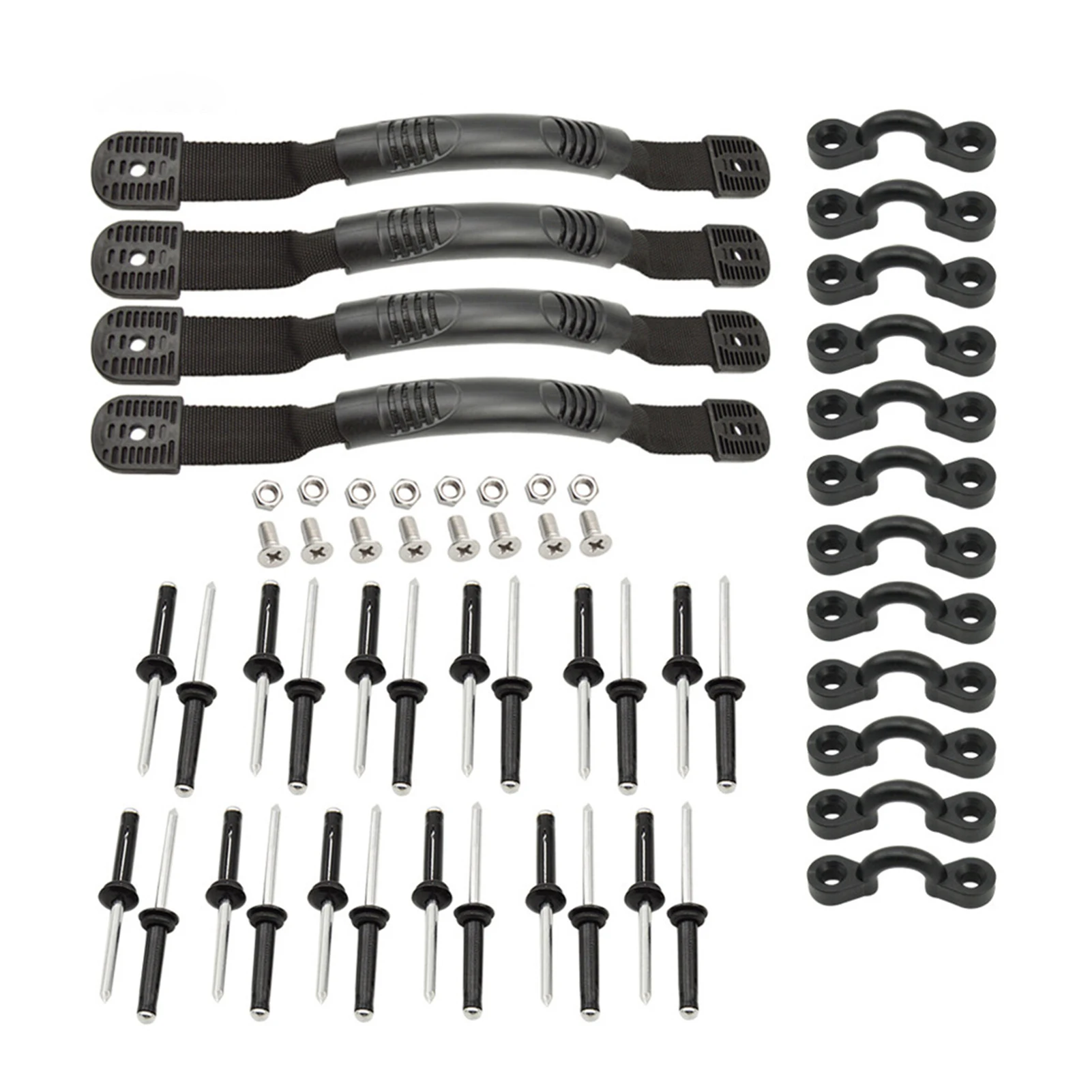 

Ergonomic Side Mount Canoe Carry DIY Buckle Kayak Handle Set With Rivet Tool Hardware Water Sports Nylon Universal Boat