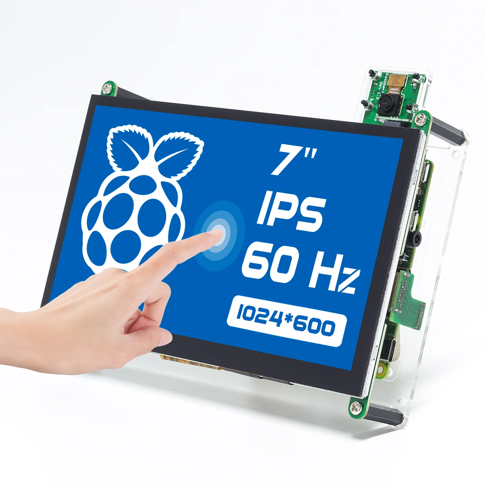 SunFounder 7 Inch Raspberry Pi Touchscreen, 1024X600 IPS Display with Stand and Dual Speak