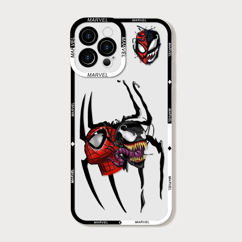 Marvel Spider-Man Venom Phone Case for Samsung Galaxy A70 A55 A54 A53 A51 A22 A13 5G Shockproof Clear Soft TPU Cover Fundas Skin