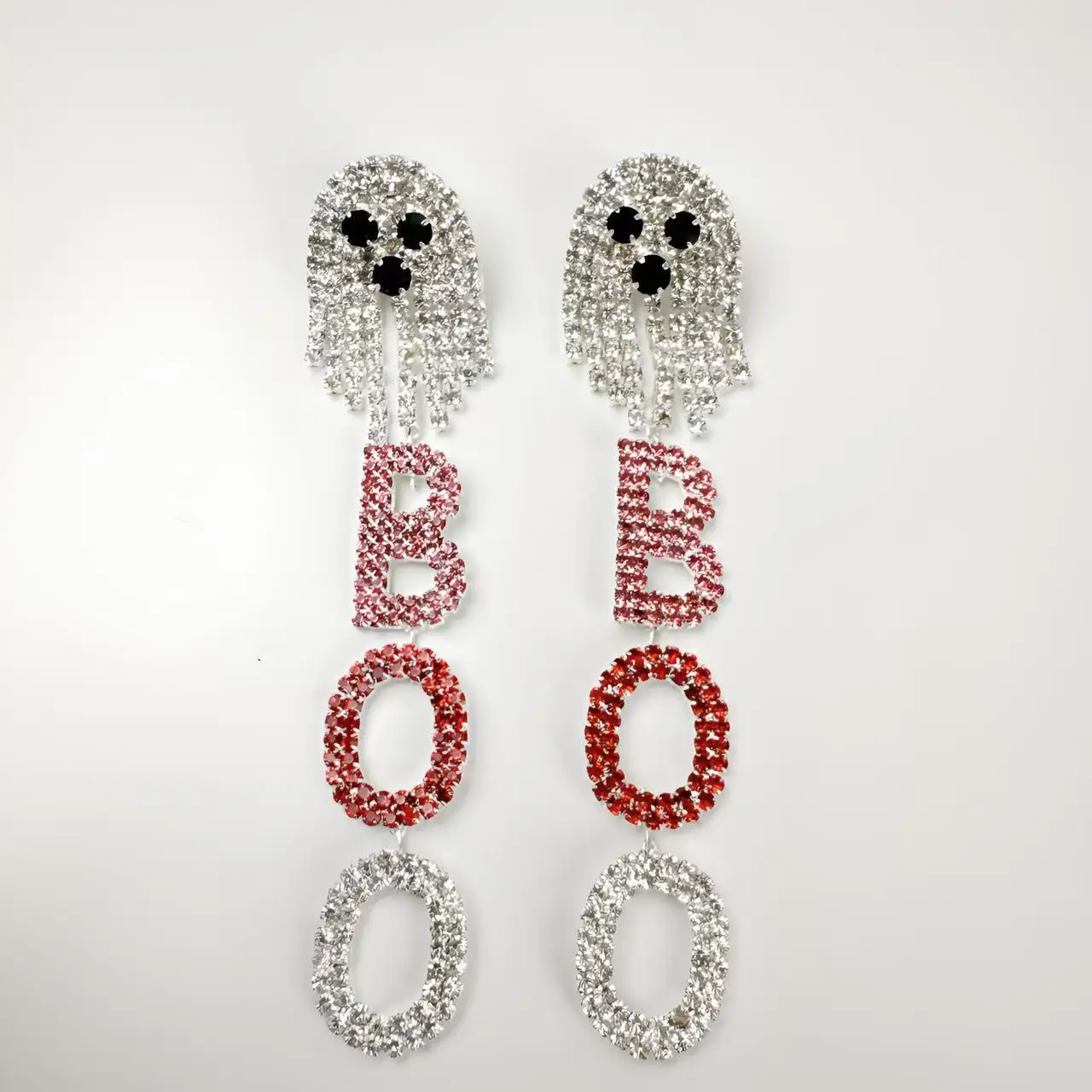 Новые кристаллы красочные серьги-капли с большими буквами BOO для женщин подарок