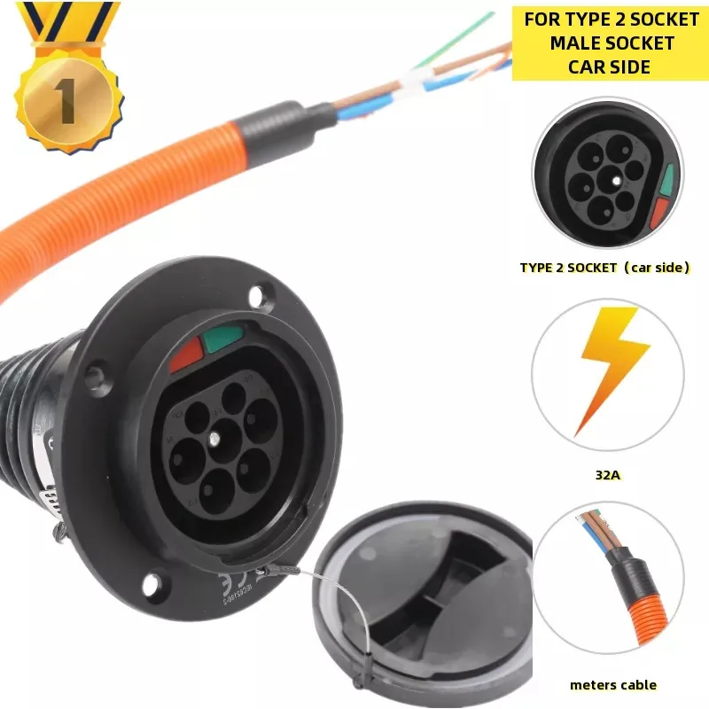 Тип 2 штепсельная розетка с кабелем для электрического транспортного средства