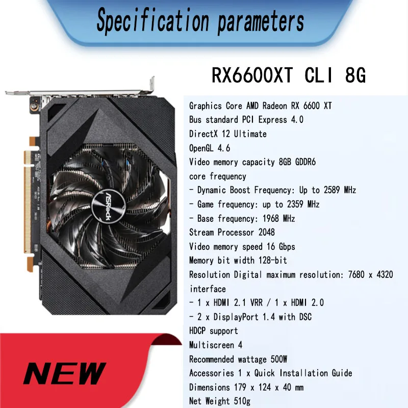 Новый ASROCK AMD Radeon RX 6600 XT Challenger ITX 8 Гб 6600XT GDDR6 128 бит 7nm 16 Гб/с | Компьютеры и офис