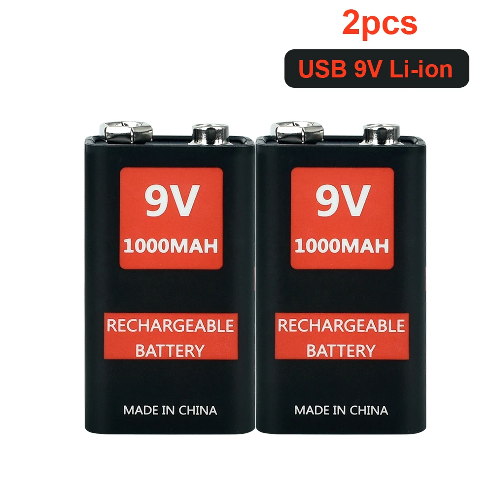

9V Rechargeable Battery 1000mAh 6F22 Micro USB 9v Li-ion Lithium Batteries for Multimeter Microphone Toy Remote Control KTV