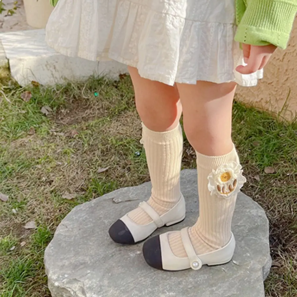 

Autumn Solid Color Lace Cotton Thigh Stockings Korean Style Stockings Kids Hosiery Knee High Socks Children Girls Long Socks