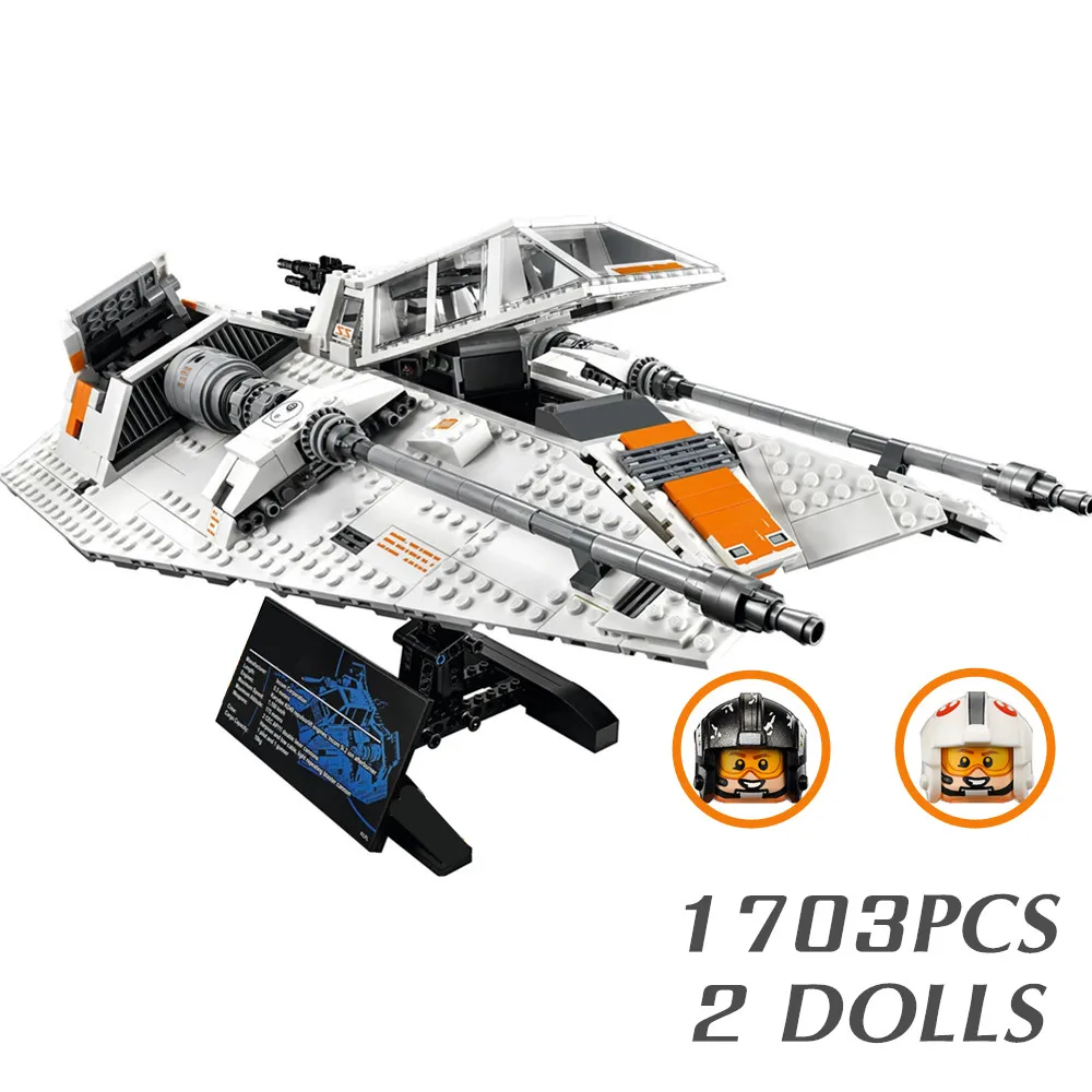 

Disney Stars Space Wars T-47 Rebel Snowspeeder Building Blocks Fit 75144 Snow Battle Fighter Bricks Christmas Gifts Kid