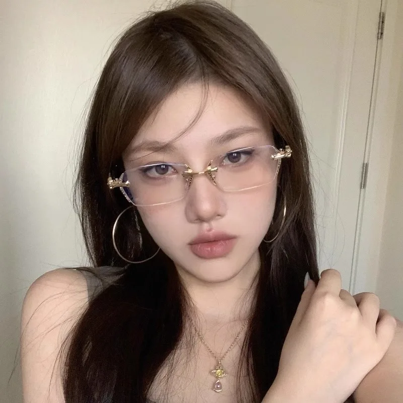 Женские прозрачные квадратные очки без оправы простые повседневные женские