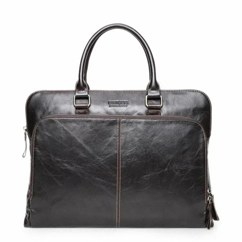 Мужской портфель из воловьей кожи тонкий мужской ноутбук мужская