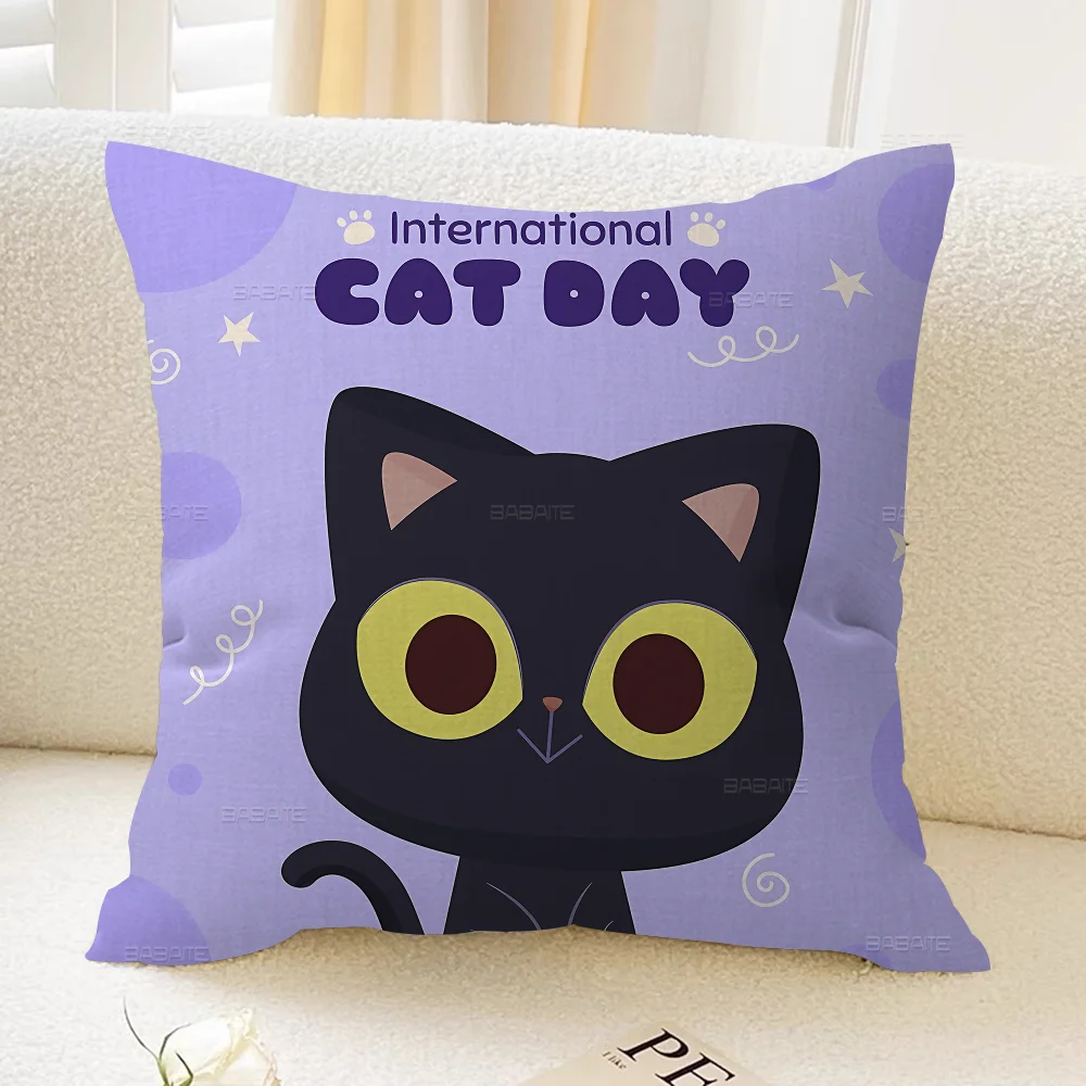 Cute Cat Pillow Gifts Home Office Furnishings Bedroom Sofa Car Cushion Cover Case 45x45cm