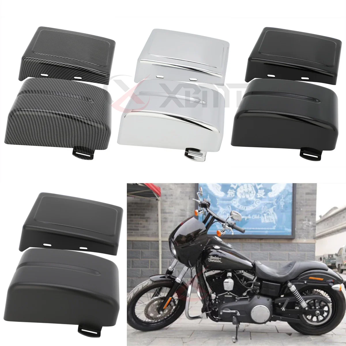 Motorcycle ABS Plastic Battery Side Cover For Harley Dyna Fat Street Bob Low Rider FXDL Switchback FLD 2012 2013 2014 2015-2017