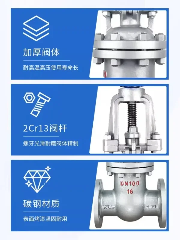 Shanghai Lianggong Z41H-16C фланцевый клапан DN100 из высокотемпературной углеродистой стали