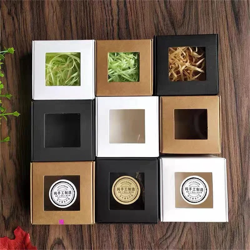 

Набор из 10 квадратных упаковочных коробок с окном разных размеров