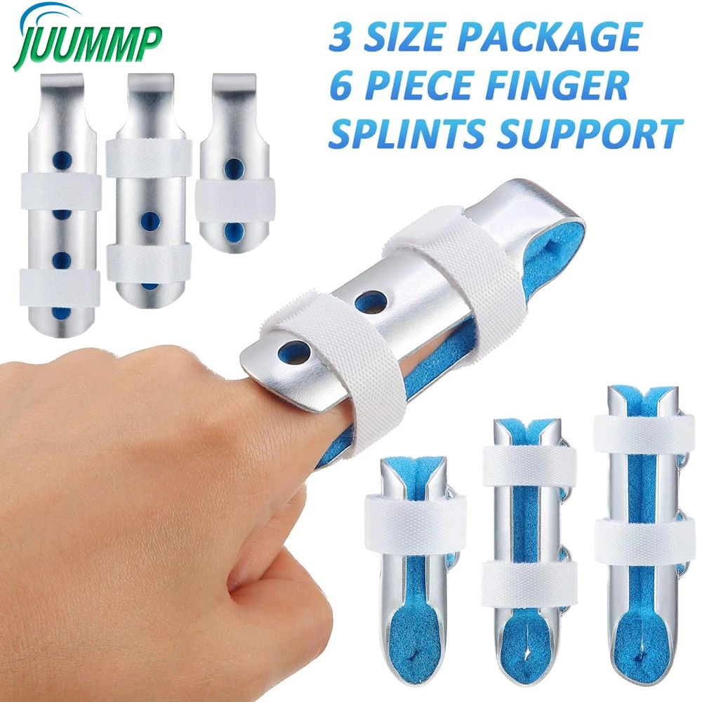 

6Pcs Finger Splints, Metal Finger Support for Finger Knuckle Immobilization of Adults Children Suffering Pain Sprains, Strains