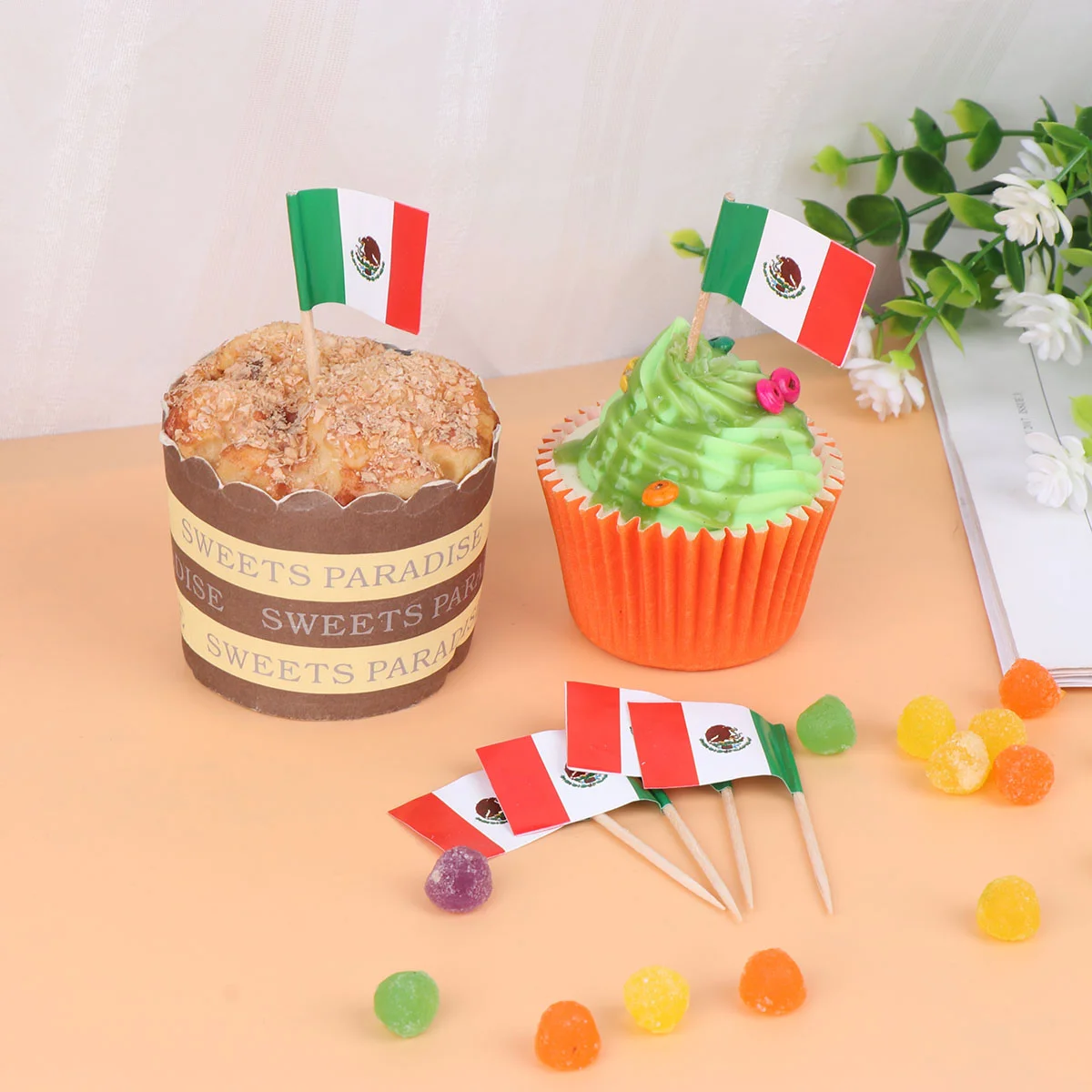100 шт. Национальный флаг Мексики креативный дизайн торта медиаторы для фруктов