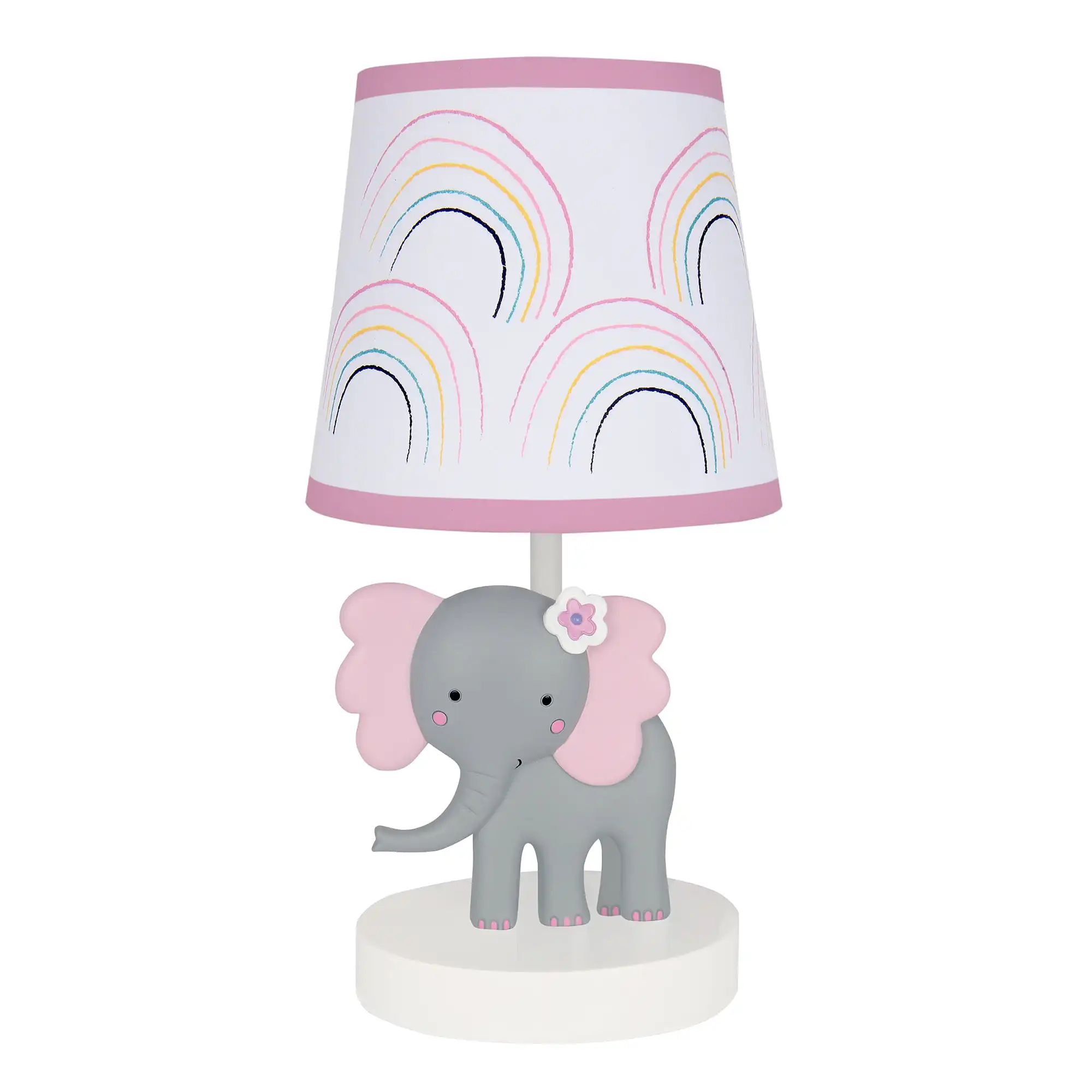 

HMTX Rainbow Jungle Elephant Nursery Lamp with Shade & Bulb