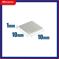 2050100200300500pcs 10x10x1 strong block magnets n35 10mm10mm1mm quadrate rare earth neodymium magnet sheet 10101 mm