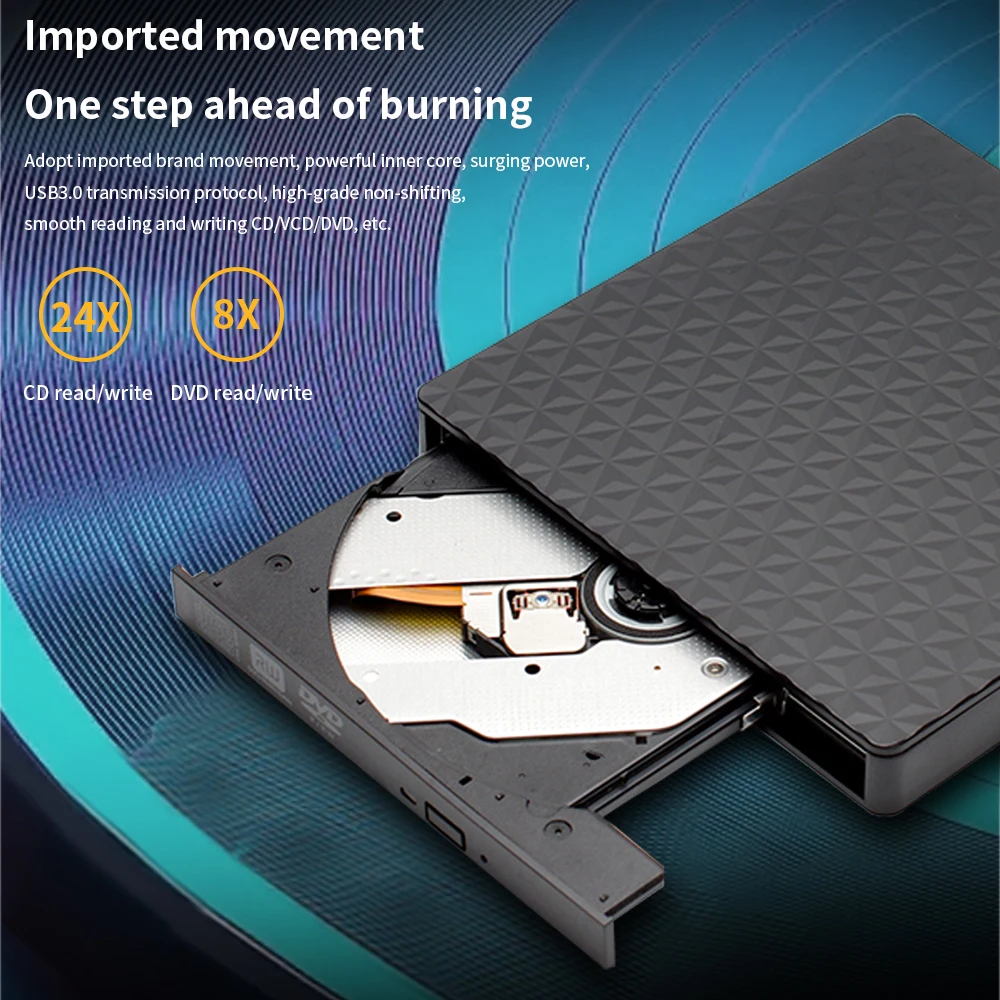 Внешний USB-привод TISHRIC адаптер для чтения и записи компакт-дисков с разъемом USB Type-C
