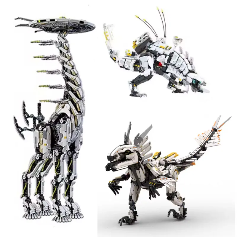 Фото В наличии MOC Horizons Dawn Game Claw Monster с длинной шеей Mecha Beast Tooth Строительные блоки Механические кирпичи-жирафы Monster №1
