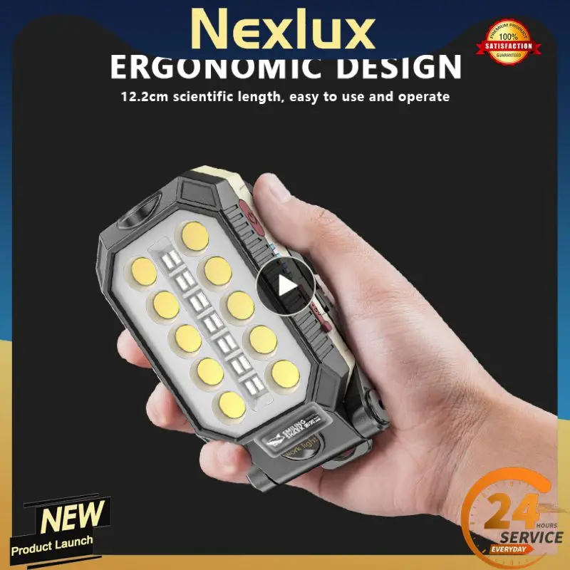 

Work Light Usb Portable Led Flashlight Built-in Battery Camping Lantern Night Light Magnet Design Rechargeable Waterproof
