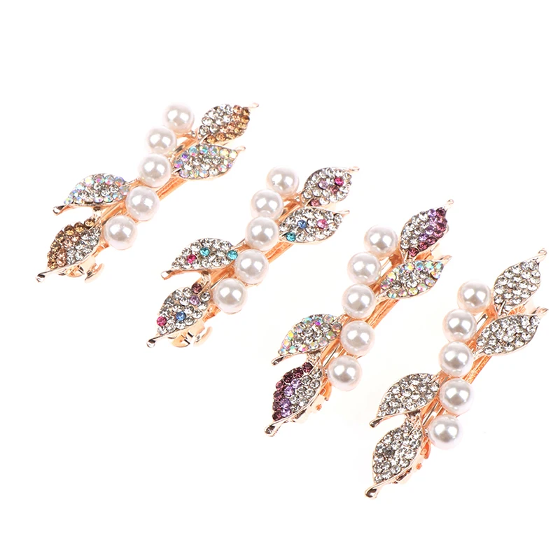 

Новинка жемчужные стразы с пружинным зажимом Цветные Цветочные Сплав заколки для волос Бутик модные Дикие аксессуары для волос для женщин