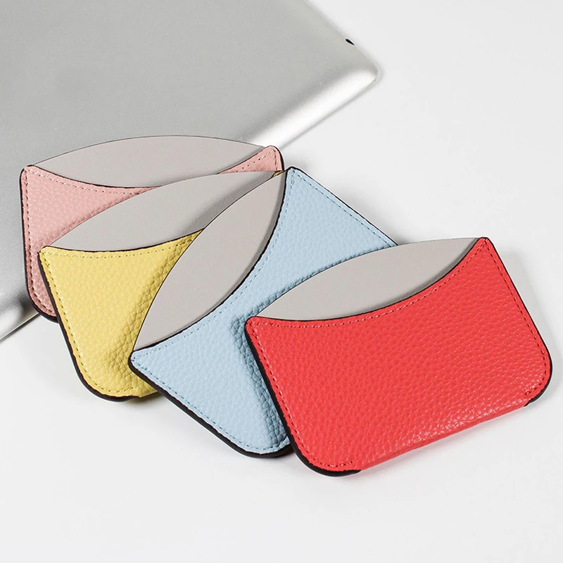 

Litchi Pattern Bus Card Holder For Women Men Soft PU Leather Business ID Credit Card Ultra-thin Creative Driver's License Cover