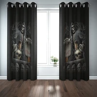 hd eco friendly digital printing super cool skeleton judge knight horror style curtains blackout curtains