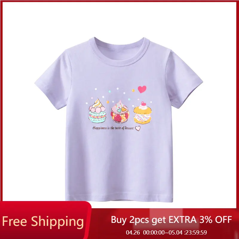 

2023 хлопковые футболки для девочек, летние мягкие футболки для маленьких девочек, топы на удачу с коротким рукавом и цветами, милая одежда дл...