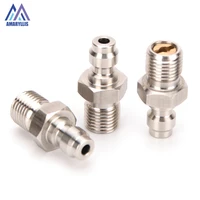 18npt 18bspp m10x1 pcp paintball pneumatic quick coupler 8mm male plug adapter fittings air refilling stainless steel 3pcset