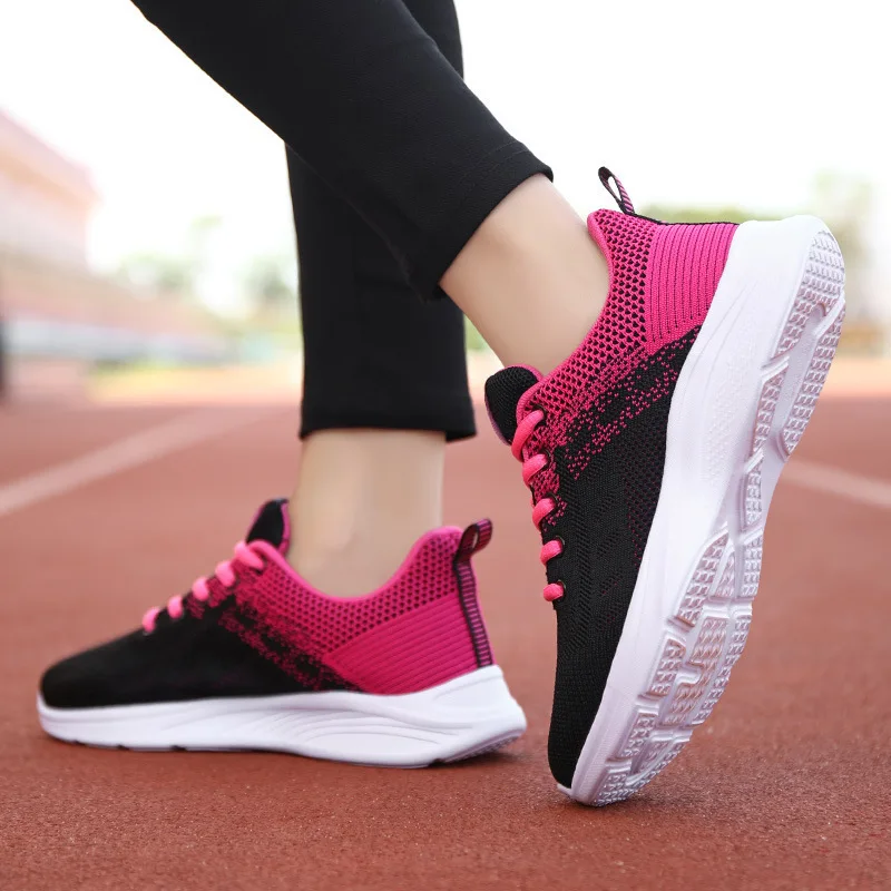 Women Running Shoes Flying Woven Summer Casual Shoes Breathable Outdoor Lightweight Sports Walking Sneakers Tenis Feminino Shoes